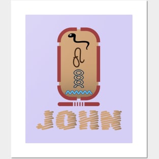 JOHN-American names in hieroglyphic letters-JOHN, name in a Pharaonic Khartouch-Hieroglyphic pharaonic names Posters and Art